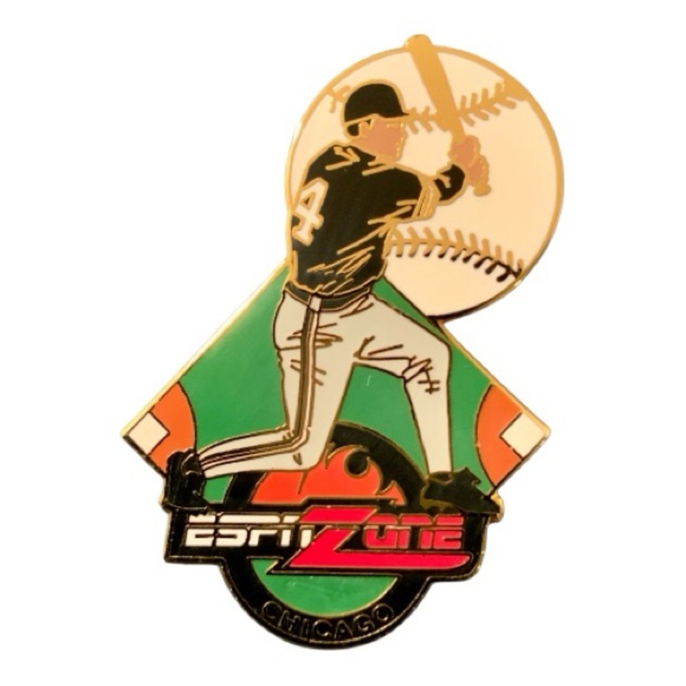 ESPN Zone Baseball Player Lapel Tac Pin Chicago MLB Vintage Collectible Packaged